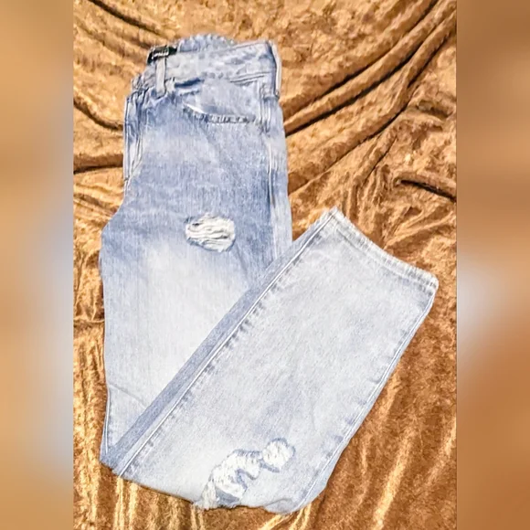 Express Light Blue Boyfriend Jeans - Picture 6 of 6